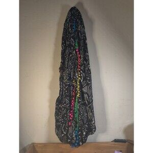 Infinity Scarf Black White W/ Multi Color Rainbow Pom Poms